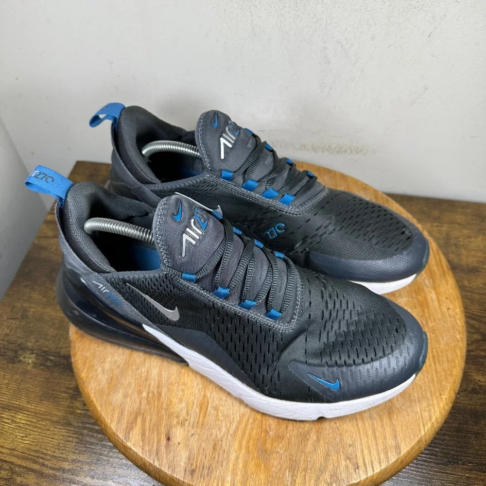 Nike Air Max 270 Men's Athletic Shoes Black Blue Gray Size 12 FV0380-001 - Picture 1 of 10